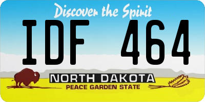 ND license plate IDF464