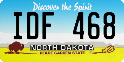 ND license plate IDF468