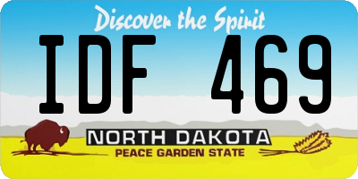 ND license plate IDF469