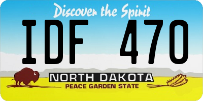 ND license plate IDF470