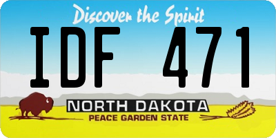ND license plate IDF471