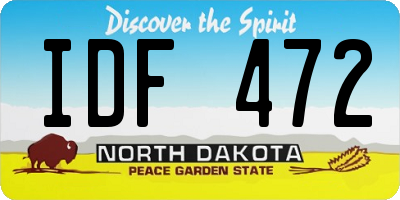 ND license plate IDF472