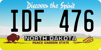 ND license plate IDF476