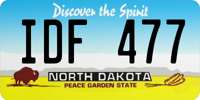 ND license plate IDF477