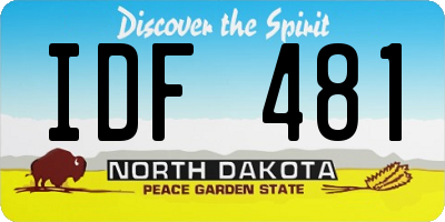 ND license plate IDF481
