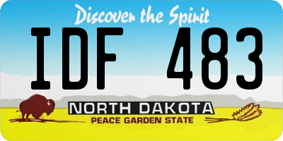 ND license plate IDF483