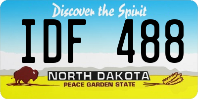 ND license plate IDF488