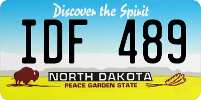 ND license plate IDF489