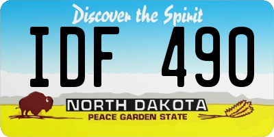 ND license plate IDF490
