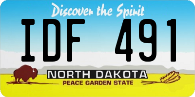 ND license plate IDF491