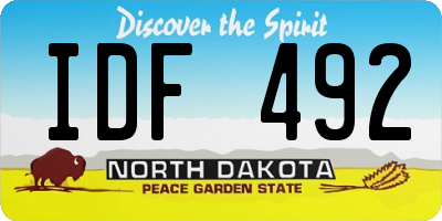 ND license plate IDF492