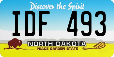 ND license plate IDF493