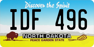 ND license plate IDF496