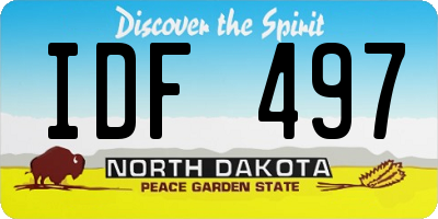 ND license plate IDF497