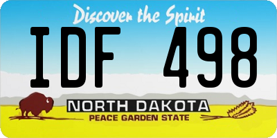 ND license plate IDF498