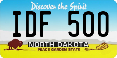 ND license plate IDF500
