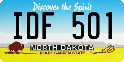 ND license plate IDF501
