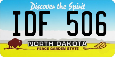 ND license plate IDF506