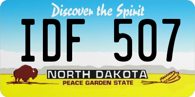 ND license plate IDF507
