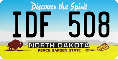 ND license plate IDF508