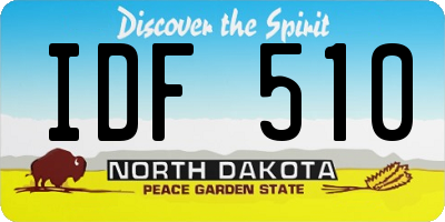 ND license plate IDF510