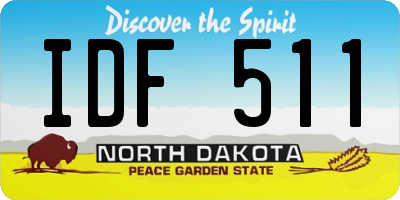 ND license plate IDF511