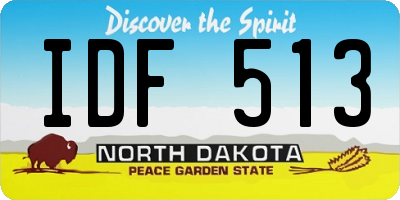 ND license plate IDF513