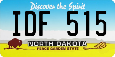 ND license plate IDF515