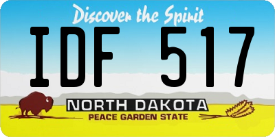 ND license plate IDF517