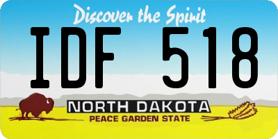 ND license plate IDF518