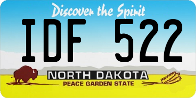 ND license plate IDF522