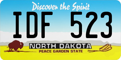 ND license plate IDF523