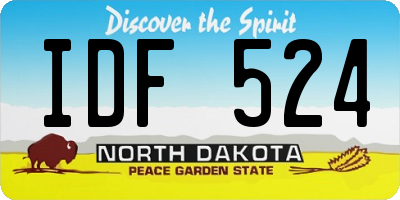 ND license plate IDF524