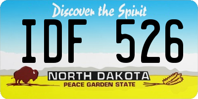 ND license plate IDF526