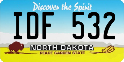 ND license plate IDF532