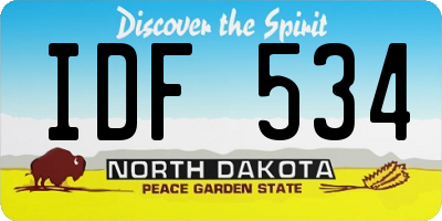 ND license plate IDF534