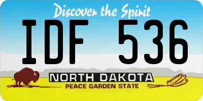 ND license plate IDF536
