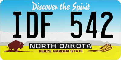 ND license plate IDF542