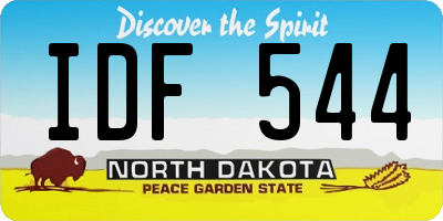 ND license plate IDF544