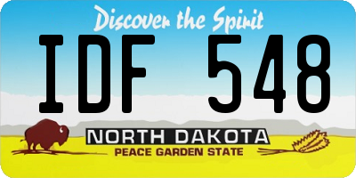 ND license plate IDF548