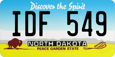 ND license plate IDF549