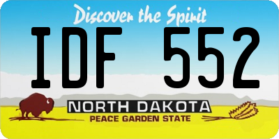 ND license plate IDF552