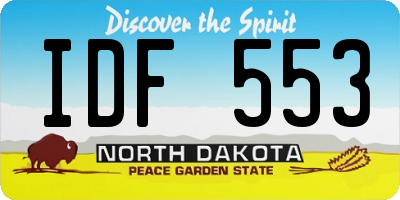 ND license plate IDF553