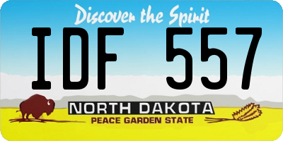 ND license plate IDF557