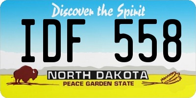 ND license plate IDF558