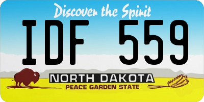 ND license plate IDF559