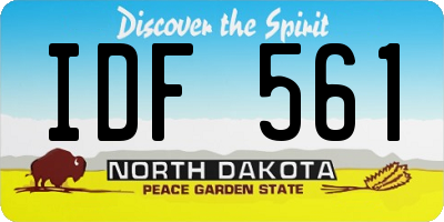 ND license plate IDF561