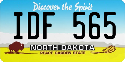 ND license plate IDF565