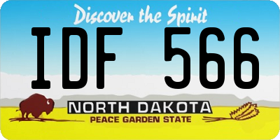 ND license plate IDF566