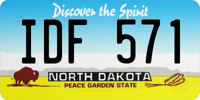 ND license plate IDF571